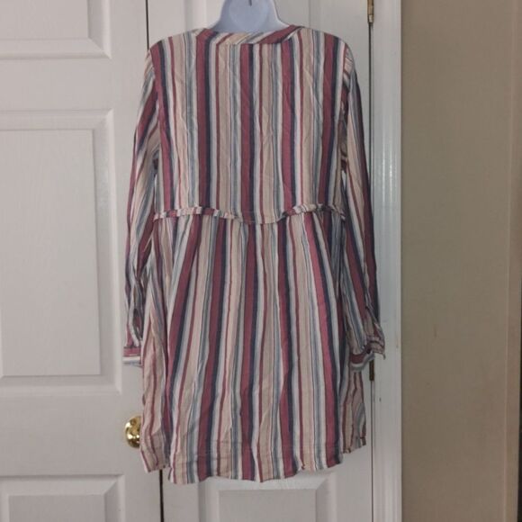 True Craft striped soft button down Cotton Dress Sz OX - Picture 4 of 5